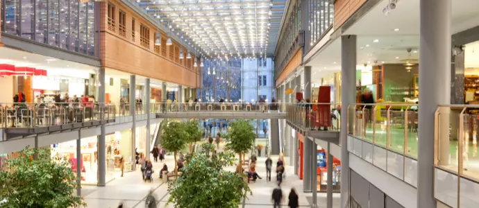Mall interior full of people